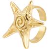 Beebeecraft 1 anello A Forma di Stella Marina per Donna In Acciaio Inossidabile Regolabile Impilabile con Polsino Aperto Adatto per Feste Estive Gioielli Regalo Delicato.