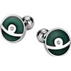 Homxi Gemelli Camicia Uomo Set,Cerchio Zirconi Cubici Bianco Gemelli in Acciaio Inossidabile Gemelli Camicia Uomo Matrimonio Verde