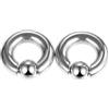 Homxi Set di Dilatatori 2 Pezzi 8mm Set Flesh Tunnel,0G Tunnel Dilatatore Acciaio Inossidabile Cerchio con Sfera Set Dilatatori Lobi Argento
