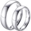 Homxi Anelli Coppia Personalizzati,Anelli in Acciaio Inossidabile 5MM Argento Anello con Rotondo Lucido Anelli per Coppia Fidanzati Donna 17(57mm) + Uomo 20(60mm)