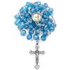 Mondo Cattolico - Rosario Cattolico con Grani in Cristallo e Logo del Giubileo 2025 - Ideale come Regalo Cattolico (Azzurro)