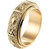 Homxi Anello Punk Uomo,Anello Mantra retrò Anello da Uomo Acciaio Inossidabile Oro Anello Uomo Misura 20(60mm)