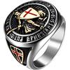 JewelryWe Anello Cavalieri Templari da Uomo: Anello con Croce Punk Gotico con Dio Efesini 6:13-17 Idee Regalo
