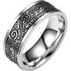 Homxi Anello Uomo Acciaio Inossidabile Anello Inciso Uomo,Rotondo con 8mm Anello Argento per Uomo Anello da Uomo Misura 20(60mm)