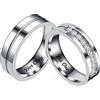 Homxi Anello Coppia Personalizzabile,FEDI Acciaio Inossidabile Argento Anello con 6MM Her Only His One FEDI Anniversario Coppia Donna 9(49mm) + Uomo 20(60mm)