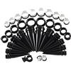 Grewod Dilatatori da Uomo 10MM/12MM/14MM/16MM/18MM/20MM Dilatatori Lobo Kit Dilatatori Argento Tunnel Donna Dilatatore Orecchio Acrilico, 36 Pezzi