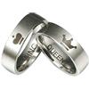 Homxi Anelli Coppia con Incisione Personalizzata,Anelli Coppia in Acciaio Inossidabile Argento Anello con 6MM Crown King Queen Anello Coppia Fidanzto Donna 17(57mm) + Uomo 20(60mm)