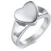 Grewod Anello Ceneri Donna Acciaio Inox 11.5MM Anelli a Forma di Cuore con Urna Lucidati Argento Anelli a Forma di CuoreAnello Taglia 20