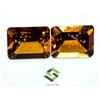 SBI Gems 19,43 CTS Quarzo Naturale Miele Taglio Ottagonale Paio 16x12 Mm Gemme Sfuse