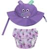 ZOOCCHINI KIT MARE NEONATO COSTUMINO CONTENITIVO + CAPPELLINO, IPPOPOTAMO - SPF50+