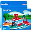 AquaPlay - BoatSet - Accessori per acqua vasca da bagno, 4 barche, 1 Amphi Lorry e Bo e Wilma, per bambini dai 3 anni in su