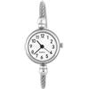 Pwshymi 4 Colori Femminile Analogico Rotondo Cinturino in Lega di Quarzo Cinturino Aperto Orologio da Polso, Braccialetto Al Quarzo Tono Moda Donna(Disco bianco digitale)
