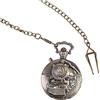 OATIPHO Orologio da Tasca D'epoca Vintage Marrone Copertura Illuminata Design Locomotiva, Orologio Decorativo Creativo Uomo per Abbigliamento e Regalo