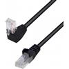 Techly Professional Cavo di Rete Patch Connettore Angolato 90° CCA Cat. 5E UTP 3 metri Nero