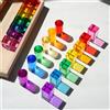 Blocchi da costruzione Cubi acrilici lisci arcobaleno per bambini piccoli