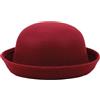 Cozylkx Cappelli Derby Rotondi per Bambini Ragazze Ragazzi Cappello a Secchiello Panama con Tesa Arrotolata Cappello a Bombetta Rotondo Elegante in Feltro di Lana, Circonferenza della Testa 54 cm