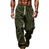 Oanviso Pantaloni in Velluto a Coste da Uomo Baggy Cargo Pantalonis della Tuta Casual Elasticizzati in Vita Dritti Sport Pants da Corsa A Army Green XL