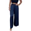 Onsoyours Pantaloni in Raso da Donna Casual Elastico Pantaloni a Gamba Larga Eleganti Tinta Unita Pantaloni da Spiaggia Pantaloni da Yoga Lounge A Nero XL