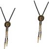 BESPORTBLE 2 Pezzi Pendente Cravatta Occidentale Collare Da Cowboy Cravatta Western Da Uomo Da Uomo Bolo Regolabile Di Bolo Decorativa Lega Di Zinco