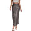 shownicer Gonna Lunga Inverno Donna Vita Alta Elegante Maxi Gonna Vintage A-Linea Vita Elastica Gonne Svasata A Grigio XL