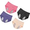 SOLUSTRE Slip Le Mestruazioni Donna in Nylon Vita Elastica e Tessuto Leggero, Mutandine Traspiranti e Confortevoli per Periodo Mestruale i Viaggi, Confezione da 4 Pezzi