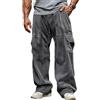 Oanviso Pantaloni in Velluto a Coste Cargo da Uomo Casual Baggy Pantalonis della Tuta Elasticizzati in Vita Dritti Sport Pants da Corsa A Grigio XXL