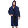OBiQuzz Accappatoio da uomo con cappuccio, vestaglia da sauna, extra morbido, biancheria da notte e accappatoio, accappatoio lungo con tasche, kimono da notte in elegante microfibra loungewear, Blu,