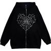 ORANDESIGNE Pullover da Donna Felpe con Cappuccio Pullover a Maniche Lunghe Cappotto con Cerniera Capispalla Oversize con Cappuccio con Tasche Top Larghi Outfit A Nero Bianco XL