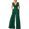 shownicer Tute Donna Monopezzi E Tutine Elegante Tuta Lunga Casual Jumpsuit Senza Maniche Tinta Unita Pagliaccetti Pantaloni Cerimonia Cocktail Overall A Verde XS