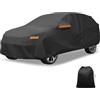 X AUTOHAUX Copertura auto 210D-PU per Hyundai Kona con cerniera laterale | Protezione impermeabile esterna della grandine della neve, di sole, pioggia, pioggia, finestra, porta laterale sinistra