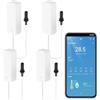 Zecamin Termometro igrometro Smart con sonda, misuratore di temperatura e umidità per acquario WiFi con monitoraggio remoto tramite app, sensore di temperatura per frigorifero interno, compatibile Alexa. 4PCS