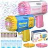 BGIUSQF Pistola Spara Bolle di Sapone, Sparabolle di Sapone Con 14 Soluzioni e 40 Fori Spara Bolle di Sapone Automatico, Sparabolle per Bazooka per Matrimonio Giochi Esterno Feste Compleanno