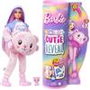 Barbie - Barbie Cutie Reveal Serie Pigiamini, bambola con costume da orsacchiotto di peluche, t-shirt Love, accessori e 10 sorprese cambia colore, giocattolo per bambini, 3+ anni, HKR04