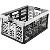 keeeper Robusto Box Contenitore Pieghevole con Impugnature Soft-touch, 54 x 37 x 28 cm, 45 L, Ben, Grigio Chiaro