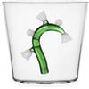 Ichendorf Milano Botanica Tumbler Fiore Verde/Bianco - Bicchiere in Vetro Borosilicato da 350ml