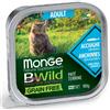 Monge BWild Terrine Grain Free Cibo Umido per Gatti - 8x100 gr - Acciughe