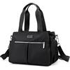 DOURR Hobo Handbags - Borsa a tracolla in tela da donna, con scomparti multipli, Nero, Medium