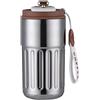 SOYDAN Bottiglie termiche, 400 ml, tazza sottovuoto portatile per auto, in acciaio inox, tazza termica morbida al tatto, bottiglia d'acqua con presa comoda, bicchiere da viaggio leggero per picnic,