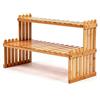 LVYXON Scaffale per piante a 2 livelli, in legno, da scrivania, organizer salvaspazio per scrivania, piano di lavoro, cucina, bagno, scala minimalista per piante grasse e erbe aromatiche (57 cm)