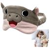 Generic Simpatica maschera per gli occhi per dormire - Maschera per gli occhi in peluche Simpatica maschera per gli occhi 'ippopotamo Copriocchi in peluche per dormire, confortevole | maschera per