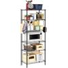 Wayar Scaffale Portaoggetti in Metallo a 6 Ripiani, 58,4 X 33 X 150 Cm, Nero