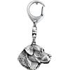 Labrador Retriever Portachiavi Placcato Argento Con Cane, Decorazione Borsa