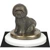 Bichon Frise - Statua Con Un Cane Su Basamento Di Legno Bianco DE