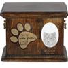 Art Dog Eurasier - Urna Per Ceneri Di Cani Con Piastra In Ceramica E Descrizione DE