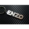 none ENZO Portachiavi Con Moschettone Keyring In Acciaio Inox Argento Rettangolare