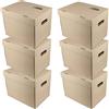Set 6 Scatole Archivio Cartone A4 Con Coperchio - 250X340X260 Mm, 360 G/M², Capa