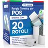 , 20 Rotoli Pos in Carta Termica Di Alta Qualità 57X20 Metri, Ideali per I Dispo