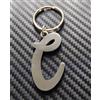 C Lettera Nome Portachiavi Rectangle In Acciaio Inox Silver Fob Gift