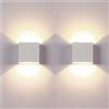 Set Di 2 Applique Da Parete LED per Interni, 12W Bianco Naturale, Lampada Da Par