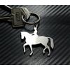 Portachiavi Cavallo Dressage In Acciaio Inox Silver Rettangolare